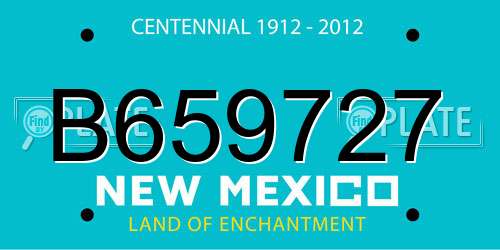 B659727 New Mexico License Plate