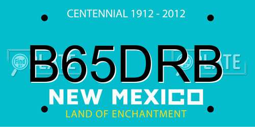 B65DRB New Mexico License Plate