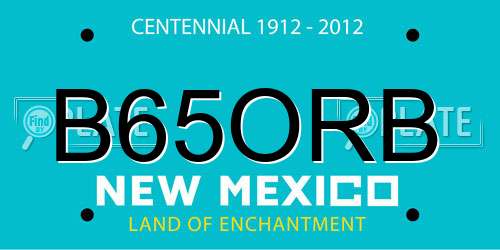 B65ORB New Mexico License Plate
