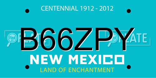 B66ZPY New Mexico License Plate