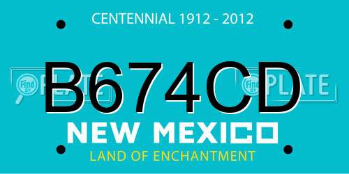 B674CD New Mexico License Plate