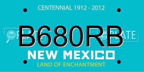 B680RB New Mexico License Plate