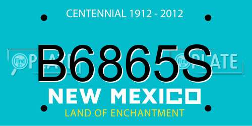 B6865S New Mexico License Plate