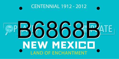 B6868B New Mexico License Plate