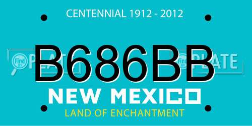 B686BB New Mexico License Plate
