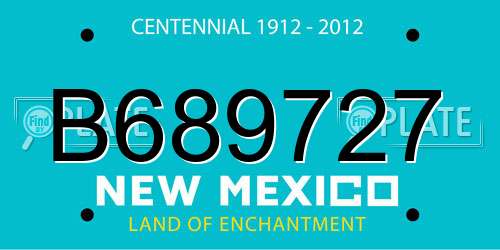 B689727 New Mexico License Plate