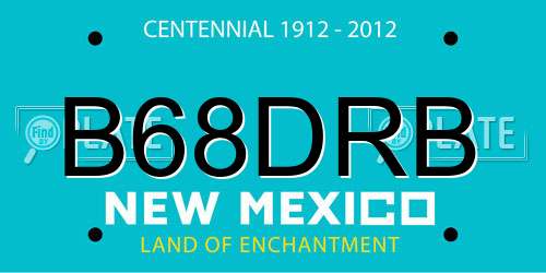 B68DRB New Mexico License Plate