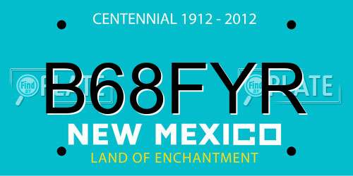 B68FYR New Mexico License Plate