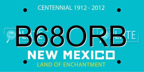 B68ORB New Mexico License Plate