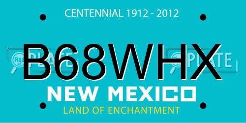 B68WHX New Mexico License Plate