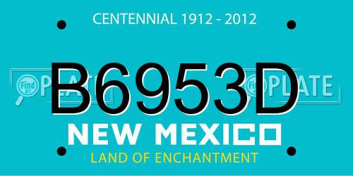 B6953D New Mexico License Plate