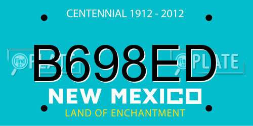 B698ED New Mexico License Plate