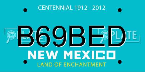 B69BED New Mexico License Plate