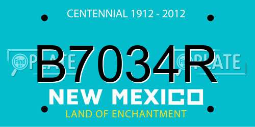 B7034R New Mexico License Plate