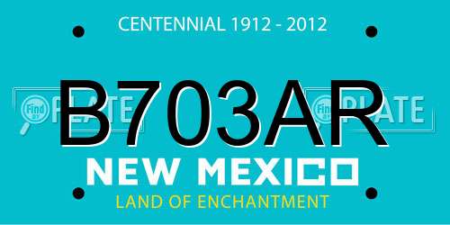 B703AR New Mexico License Plate