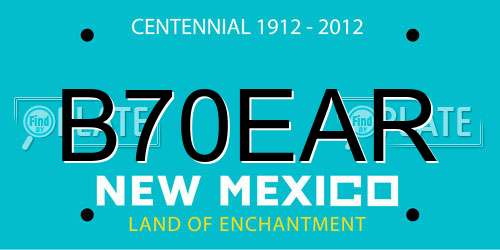 B70EAR New Mexico License Plate