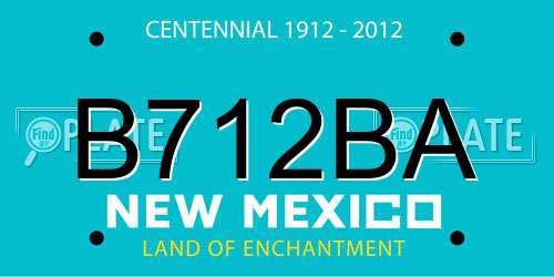 B712BA New Mexico License Plate