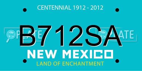 B712SA New Mexico License Plate