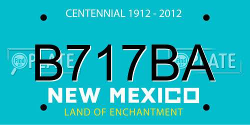 B717BA New Mexico License Plate