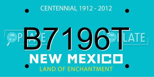 B7196T New Mexico License Plate