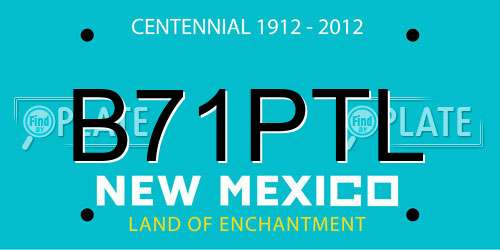 B71PTL New Mexico License Plate