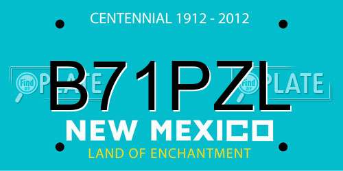 B71PZL New Mexico License Plate