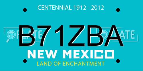 B71ZBA New Mexico License Plate