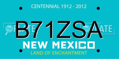 B71ZSA New Mexico License Plate