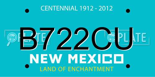 B722CU New Mexico License Plate