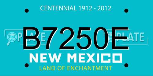 B7250E New Mexico License Plate