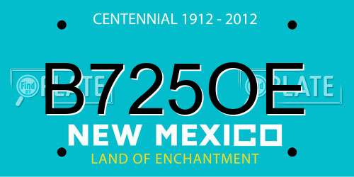 B725OE New Mexico License Plate