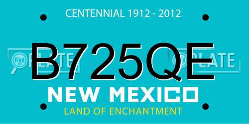 B725QE New Mexico License Plate
