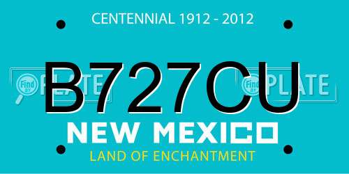 B727CU New Mexico License Plate