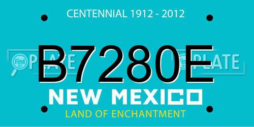 B7280E New Mexico License Plate
