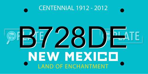 B728DE New Mexico License Plate