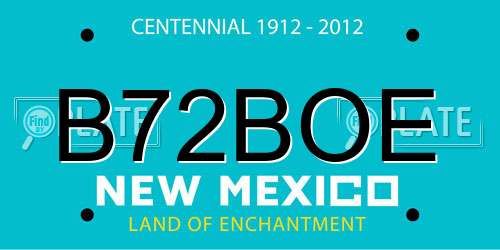 B72BOE New Mexico License Plate