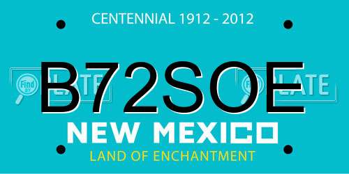 B72SOE New Mexico License Plate