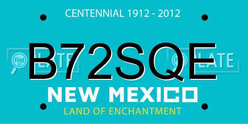 B72SQE New Mexico License Plate