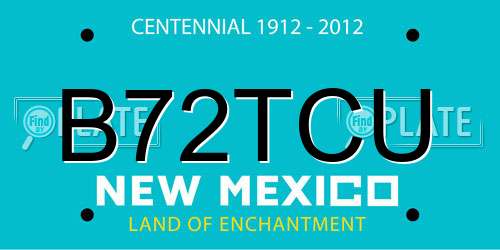 B72TCU New Mexico License Plate