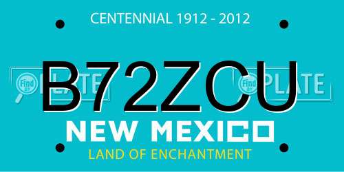 B72ZCU New Mexico License Plate