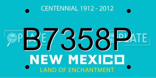 B7358P New Mexico License Plate