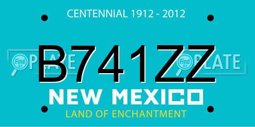 B741ZZ New Mexico License Plate