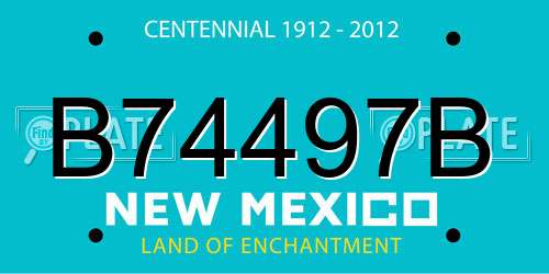 B74497B New Mexico License Plate