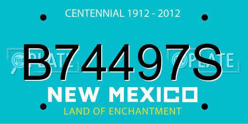 B74497S New Mexico License Plate