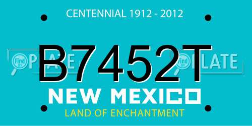 B7452T New Mexico License Plate