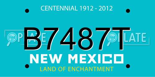 B7487T New Mexico License Plate