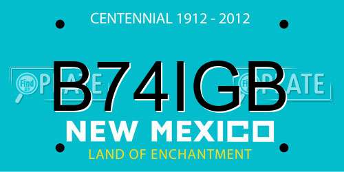 B74IGB New Mexico License Plate