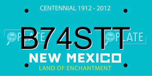 B74STT New Mexico License Plate