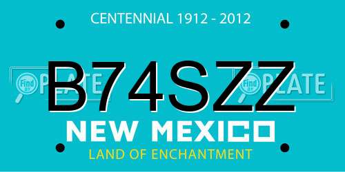 B74SZZ New Mexico License Plate