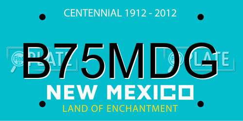 B75MDG New Mexico License Plate